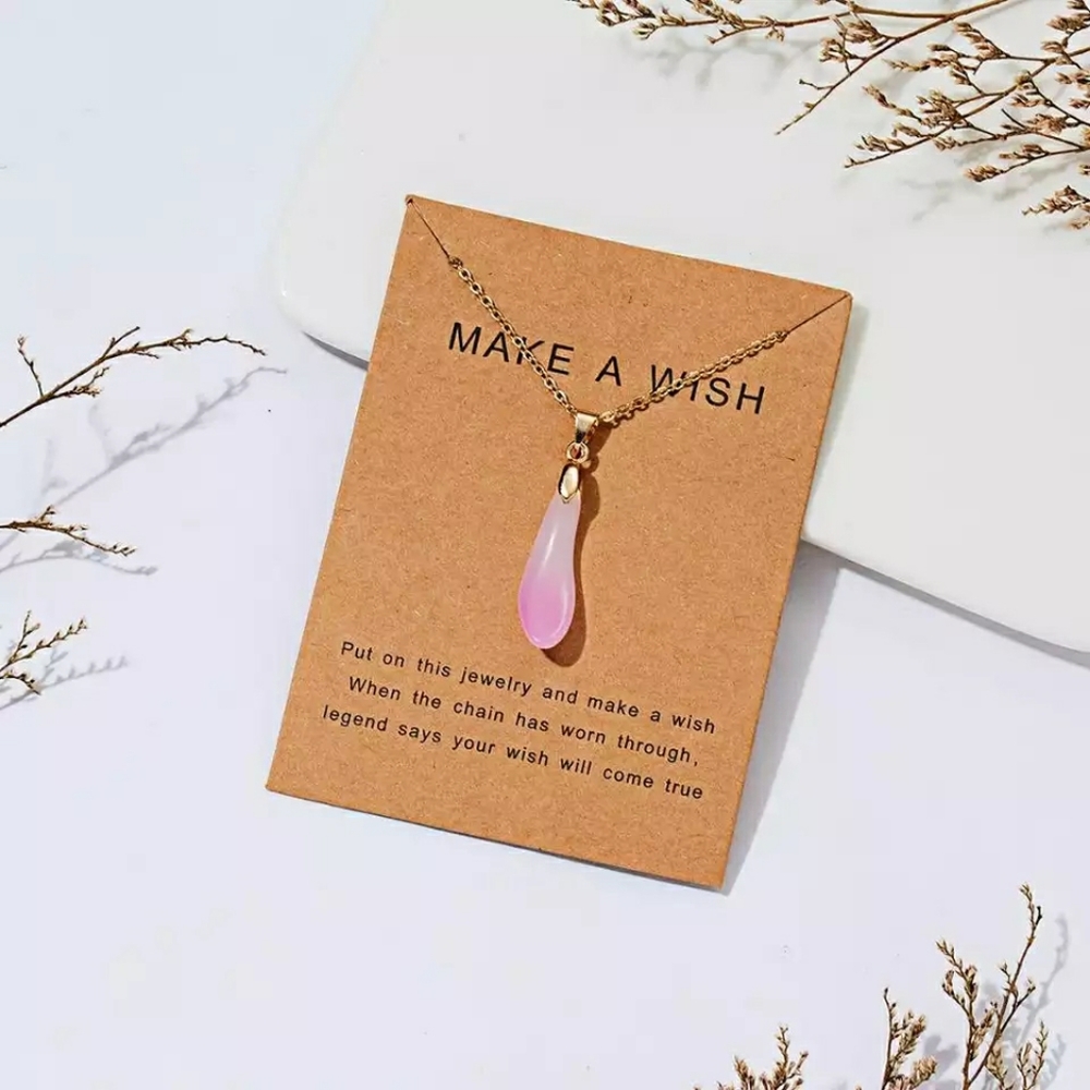 Cute Pink Glass Necklace